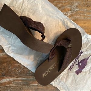 New! Rocket Dog Brown Wedge Flip-Flop